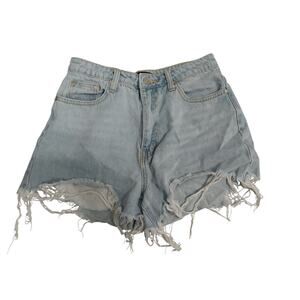 Missguided Womens Size 4 Distressed Light Denim Blue Jean Shorts